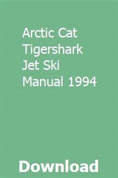 Tigershark Jet Ski Manual Download